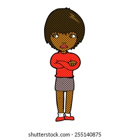 retro comic book style cartoon annoyed woman