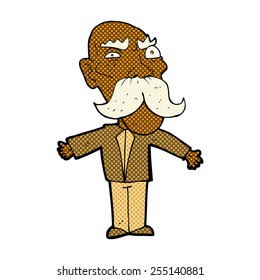 retro comic book style cartoon angry old man
