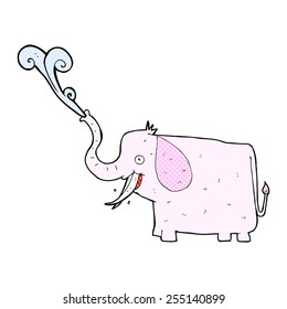 desenho animado estilo quadrinho retrô elefante feliz