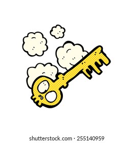 retro comic book style cartoon spooky key