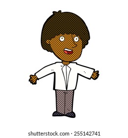 retro comic book style cartoon happy man