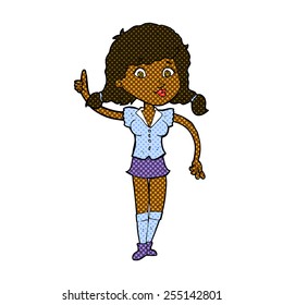 historieta estilo historieta retro caricatura mujer linda con idea