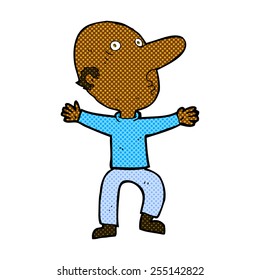 retro comic book style cartoon worried middle aged man
