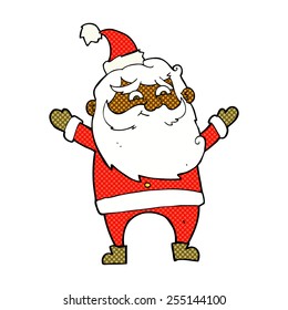 historieta estilo retro dibujo animado feliz santa claus