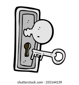 clave de la caricatura y el tecleo del estilo de la historieta retro