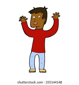 retro comic book style cartoon terrified man