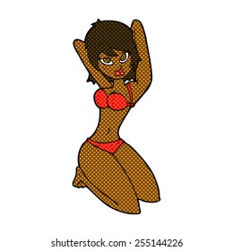 historieta estilo retro caricatura mujer sexy posando