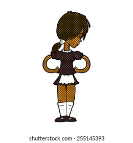 camarera de dibujos animados estilo libro de historietas retro