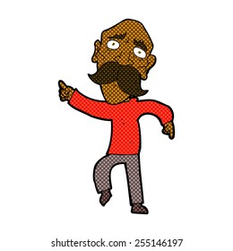 retro comic book style cartoon sad old man pointing