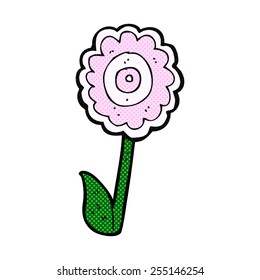 retro comic book style cartoon flower