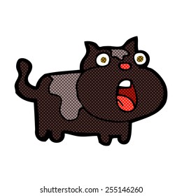 caricatura estilo libro de historietas retro gato impactado