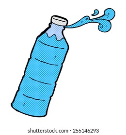 retro estilo libro de historietas caricatura botella de jugo de naranja