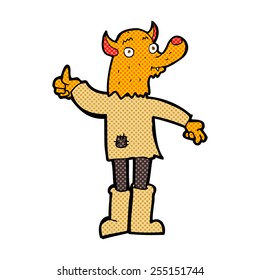 retro comic book style cartoon fox man