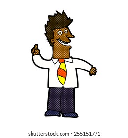 retro comic book style cartoon man with good idea