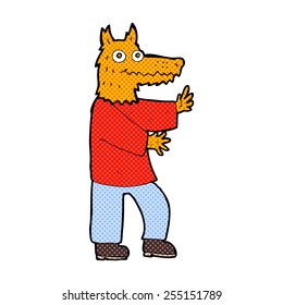 retro comic book style cartoon funny fox man