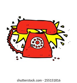 historieta retro estilo caricatura teléfono sonando