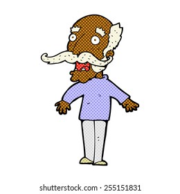 estilo de quadrinhos retrô desenho animado homem velho ofegante em surpresa