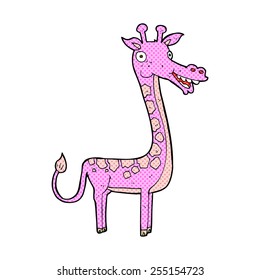retro comic book style cartoon giraffe