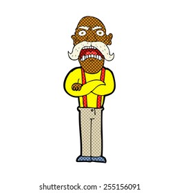retro comic book style cartoon shocked old man