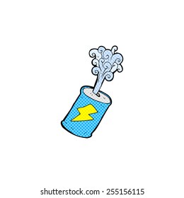 retro comic book style cartoon fizzing soda can