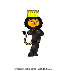 retro comic book style cartoon king of the beasts