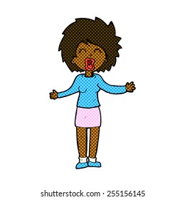 retro comic book style cartoon loud woman