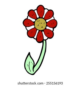 retro comic book style cartoon flower