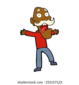 retro comic book style cartoon shocked old man