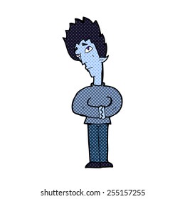 retro comic book style cartoon curious vampire