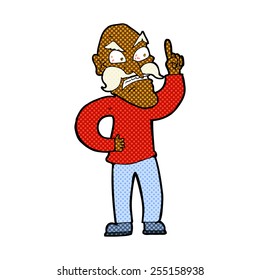 retro comic book style cartoon old man laying down rules