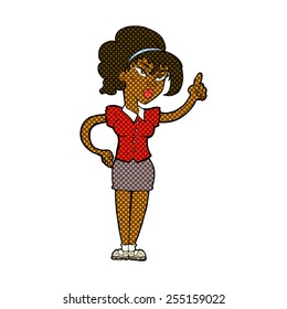 caricatura estilo historieta retro mujer con idea