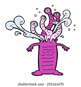 retro comic book style cartoon monster