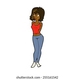 dibujo animado estilo libro de historietas retro chica atractiva