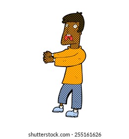 retro comic book style cartoon terrified man