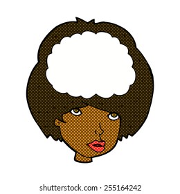 retro comic book style cartoon empty headed woman