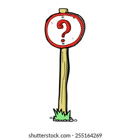 retro comic book style cartoon question mark sign