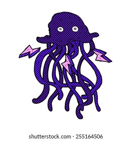 retro comic book style cartoon octopus