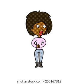 retro comic book style cartoon surprised woman
