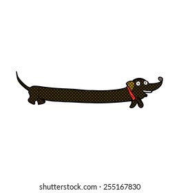 retro comic book style cartoon dachshund