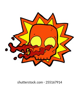 retro comic book style cartoon halloween skull symbol