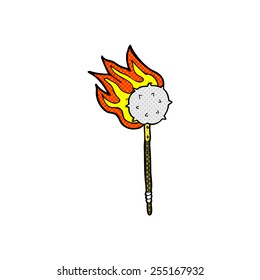 caricatura de estilo retro de historieta mace medieval