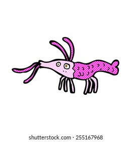retro comic book style cartoon shrimp