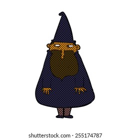 retro comic book style cartoon wizard