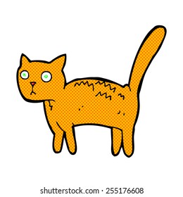 retro comic book style cartoon frightened cat