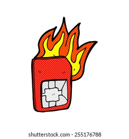 retro comic book style cartoon sim card