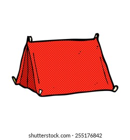 retro comic book style cartoon traditional tent