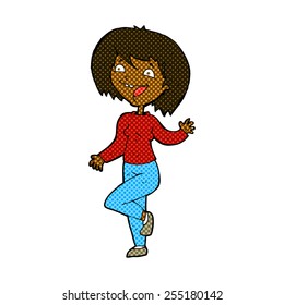 retro comic book style cartoon laughing woman