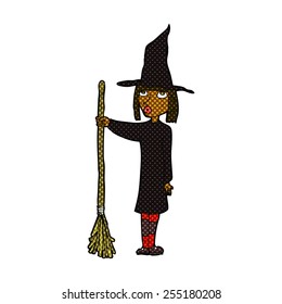 retro comic book style cartoon witch