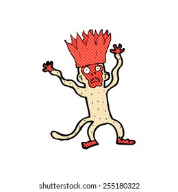estilo de história em quadrinhos retrô desenho animado macaco assustado