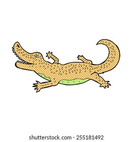 retro comic book style cartoon crocodile